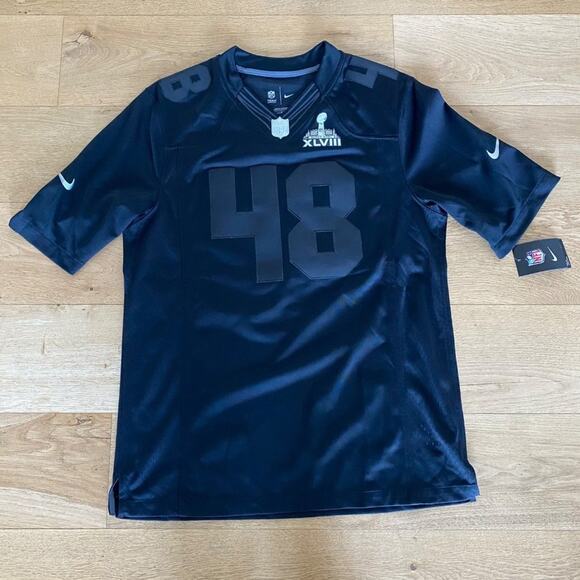 Nike NFL Superbowl 48 Limited Edition Football Top in Black - Picture 1 of 4